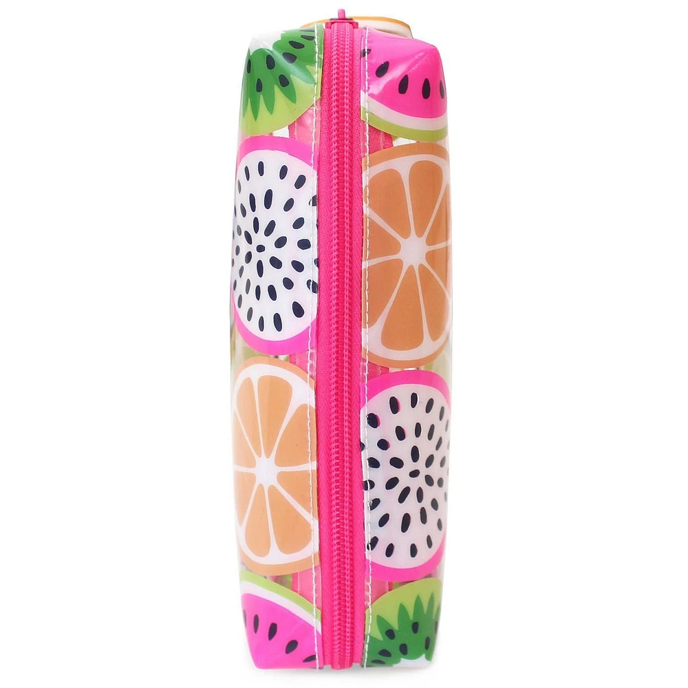 Pen+Gear Clear Fashion Pencil Pouch with Mixed Fruit Slices Print