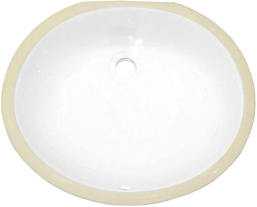 16.5-in. W CSA Oval Bathroom Undermount Sink Set In White - Gold Hardware AI-20523