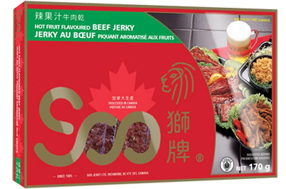 Soo Hot Fruit Beef Jerky, 12 x 170 grams