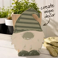 Plaid Wood Surfaces Gnome Layered Shape, Plaid Gnome Layered Shape