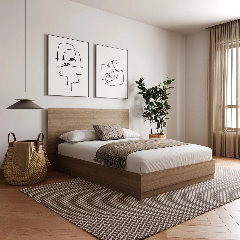 Nexera Milano Platform Bed with Headboard