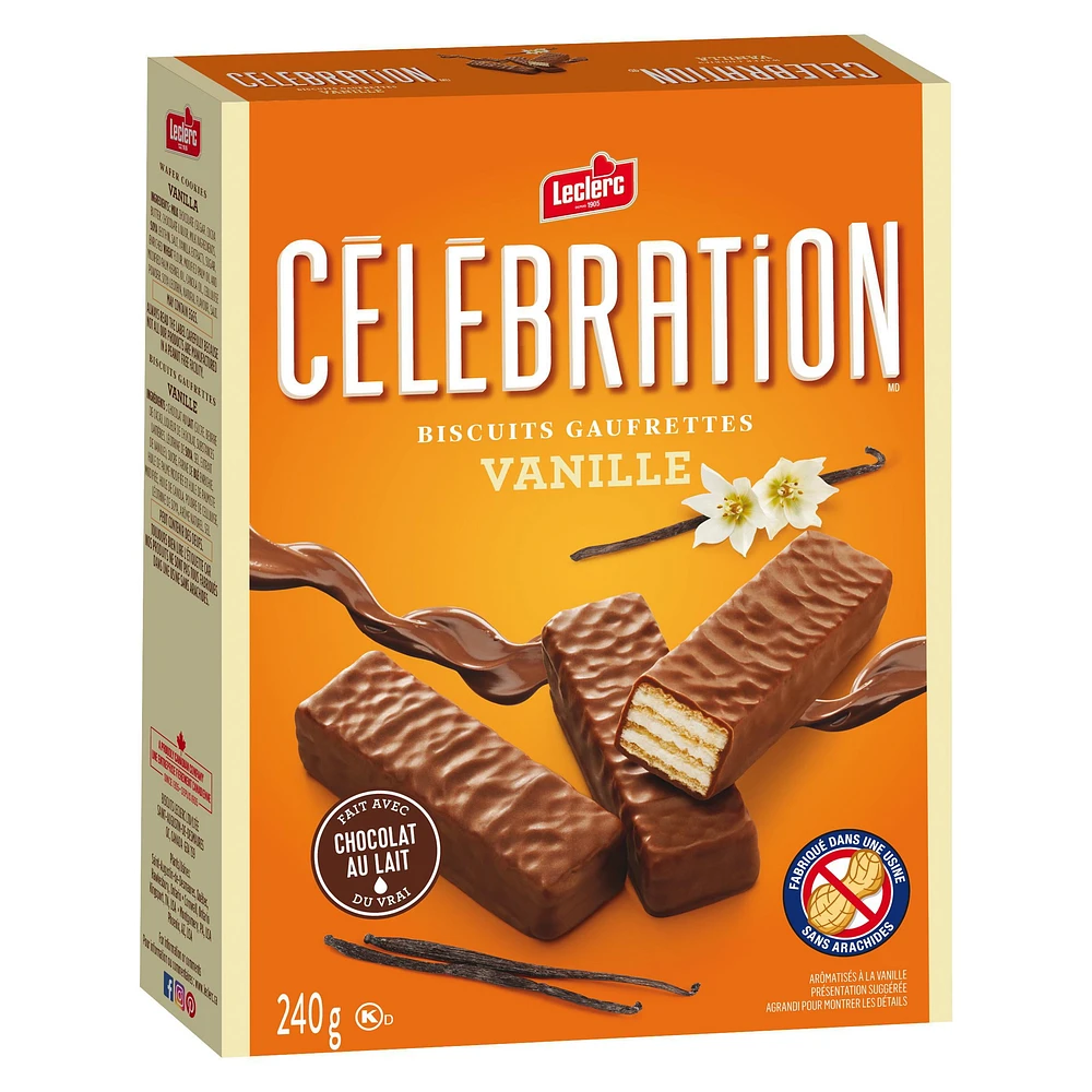 Celebration Leclerc Vanilla Wafer Cookies, 240 g/Boxed Wafer Cookies