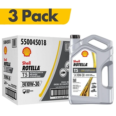 L'huile de moteur diesel Rotella T5 10W30 de Shell
