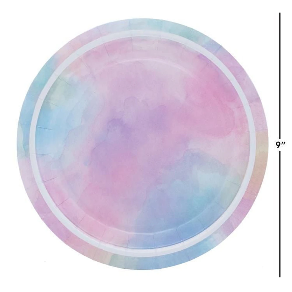 Assiette en papier jetable de 9 pouces tie dye ASSIETTE EN PAPIER TIE DYE DE 9 POUCES