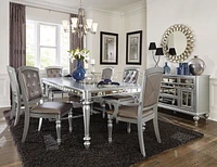 Topline Home Furnishings Sophisticated Silver 8pc Dining Set