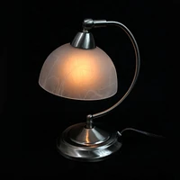 Lampe de bureau de banquier moderne Mini avec base de contrôle à gradateur tactile, nickel brossé
