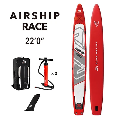 Aqua Marina - Planche de Stand Up Paddle Gonflable AIRSHIP RACE 22' (iSup)
