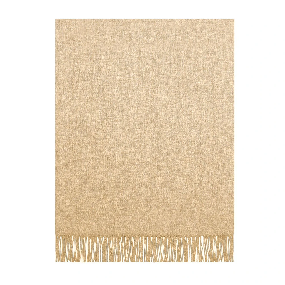 Faux Cashmere Throw Straw
