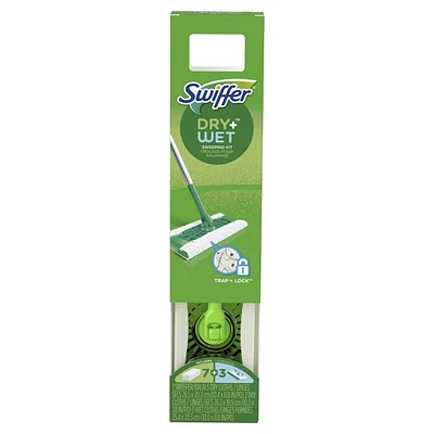 Trousse de départ Swiffer Sweeper 2 en 1 Dry et Wet multi-surface pour balayer et nettoyer les planchers
