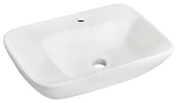 American Imaginations AI- 23,5 pouces Vaisseau blanc de bâti de mur de W pour le perçage de centre de 1 trou