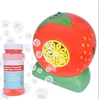 Souffleur de Bulles à la Fraise Play Day avec Solution de Bulles Parfumée de 4 oz Souffleur de bulles à la fraise!