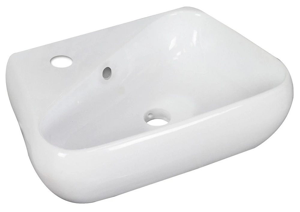 American Imaginations AI-31295 17,5 pouces W au-dessus du navire blanc de compteur pour le forage gauche de 1 trou