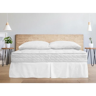 Safdie & Co. Jupe De Lit Microfibre Tissé Q Blanc
