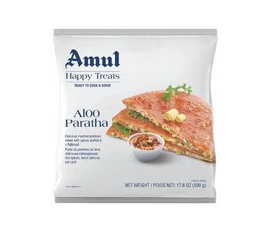 Amul Aloo Paratha 500g Délicieuse purée de pommes de terre mélangée aux épices farcie dans un pain plat