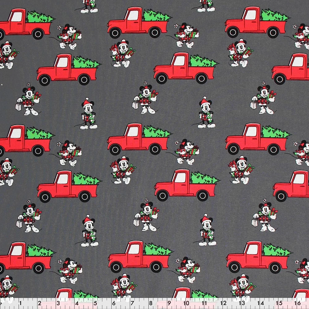 Fabric Creations Tissu de coton au mètre Camion rouge de Mickey Mouse 114 cm (45")