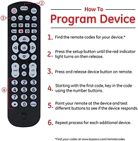 GE 4-Device Fully Backlit Universal Remote Control, Black, 46260, 4-Device Universal Remote