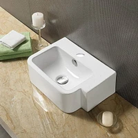 American Imaginations 17.5-in. W Above Counter White Bathroom Vessel Sink For 1 Hole Left Drilling AI-29425