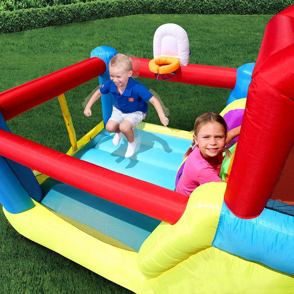 Château gonflable géant gonflable Climb 'N Bounce Clubhouse avec toboggan BANZAI