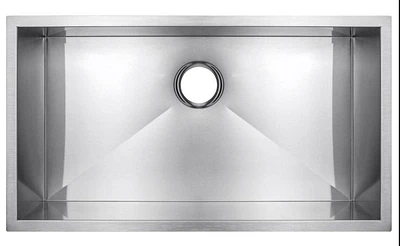 American Imaginations AI- 27 pouces Évier à lessive en nickel brossé approuvé par W CUPC avec finition en nickel brossé et calibre 18