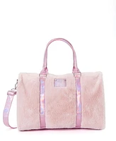 Justice Duffel Solid Faux Fur, Removable and adjustable shoulder strap.