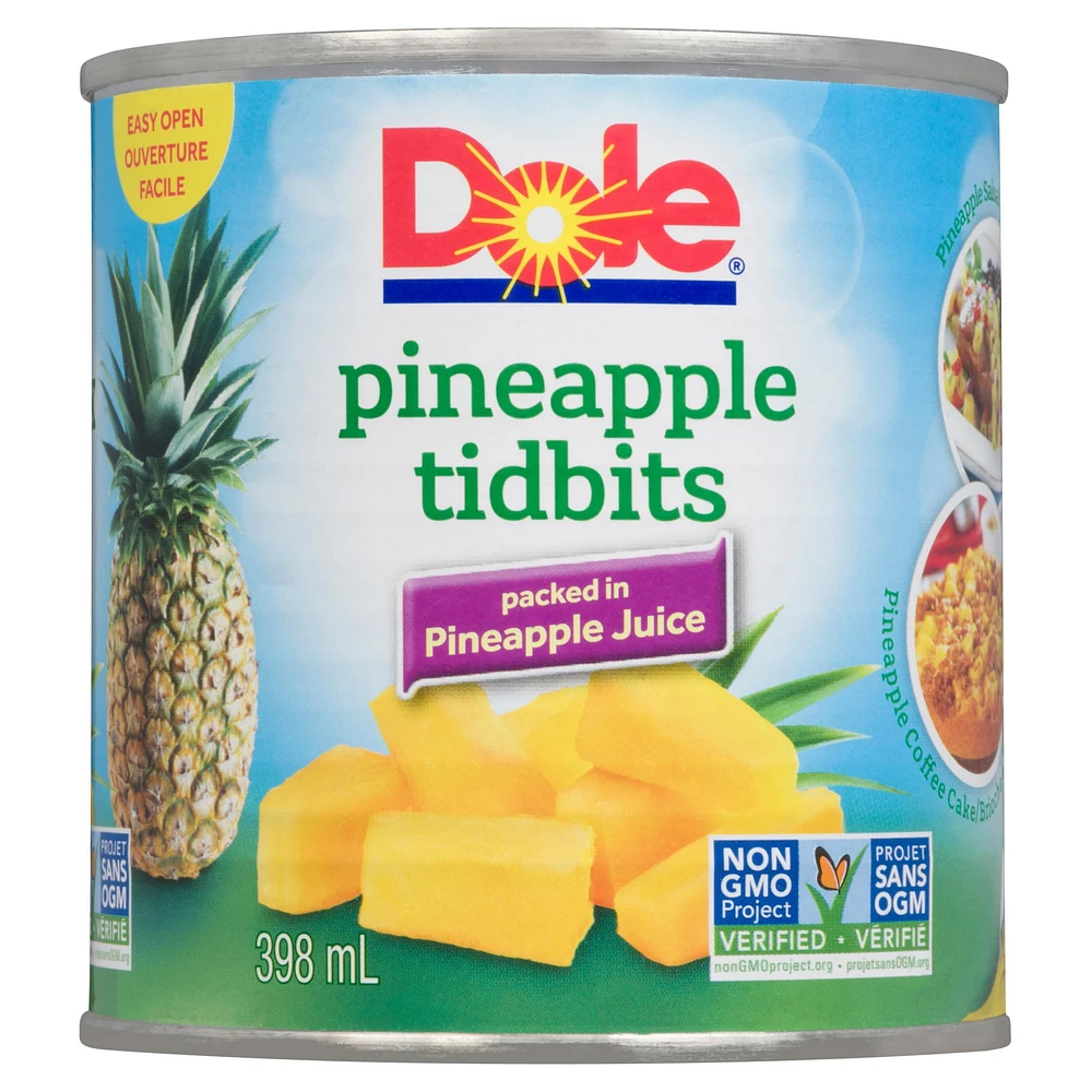 Dole Pineapple Tidbits in Pineapple Juice, 398 mL