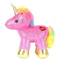 Way to celebrate!  Standing Unicorn Soft Sequin Pink Stuffed Toy