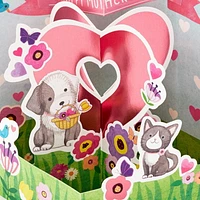 Hallmark Paper Wonder Displayable Pop Up Mothers Day Card (Cat and Dog)