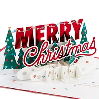 Carte Signature en 3 dimensions de Noël, Paper Wonder de Hallmark (Sapins « Merry Christmas »)