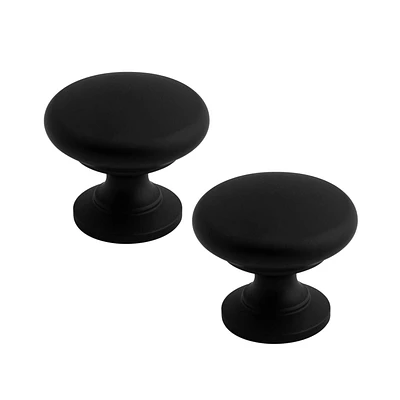 Era Simple Paquet de 2 Bouton Noir Mat 1 x 1 x 1 po.