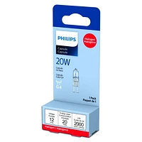 PHILIPS Ampoule halogène encapsulée T3 de 20 W à culot G4 Capsule T3 20W G4