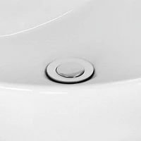 15.25-in. W Round Bathroom Undermount Sink Set In White - Chrome Hardware - Overflow Drain Incl. AI-12815