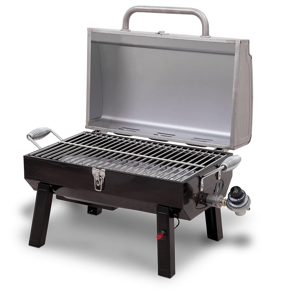 1-Burner Portable Propane Gas Grill in Stainless Steel