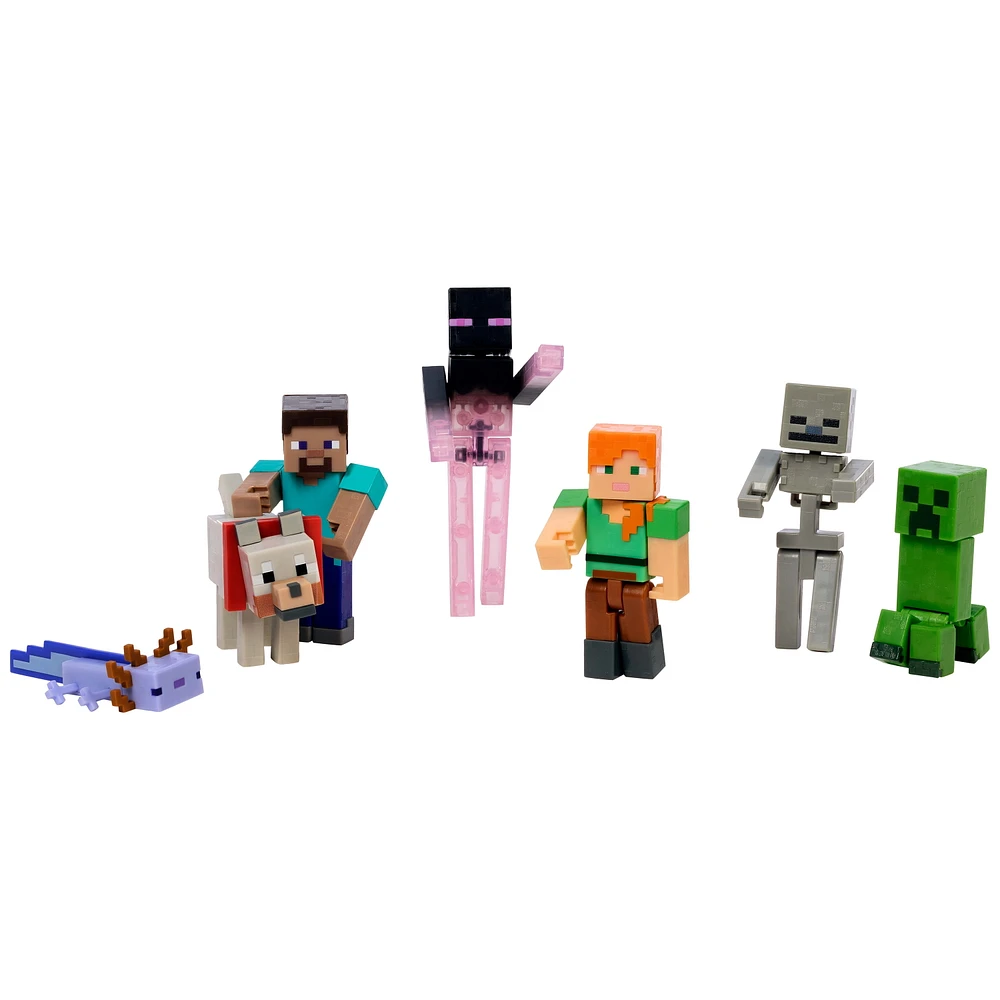 Minecraft Coffret Création de Monde, 7figurines articulées