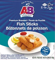 A&B Famous Bâtonnets de poisson panés hachés 397g