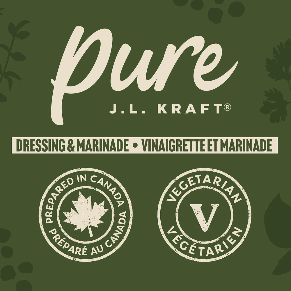 J.L. KRAFT Pure Thyme, Basil & Parsley Dressing & Marinade, 355 mL Bottle