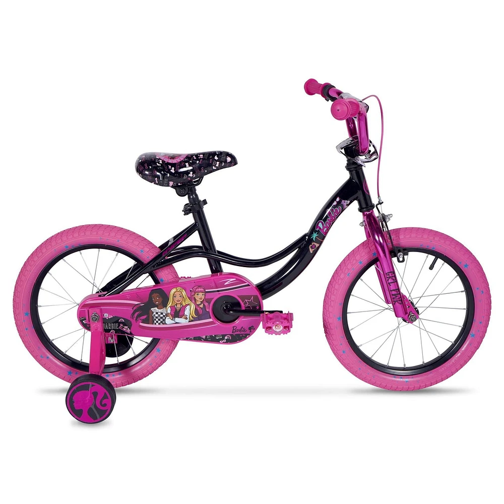 Barbie GRLPOWER 16" Bike, with Training Wheels, Black and Pink