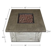 Forest Ridge Propane Fire Table in Weathered Gray with Natural Gas Conversion kit