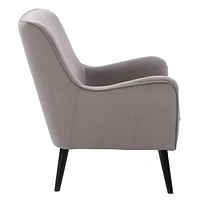 Chaise d'appoint moderne en velours Isla avec pieds en bois effilés