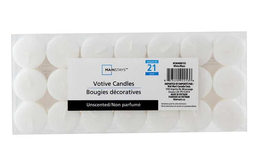 Mainstays Unscented Votive Candles
