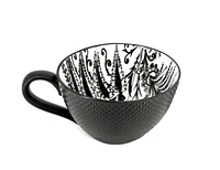 Ma Maison Tasse Fougère en Noir et Blanc Tasse 450ml (15oz)