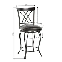 Homylin Lot de 2 tabourets de bar pivotants en polyuréthane à hauteur de comptoir