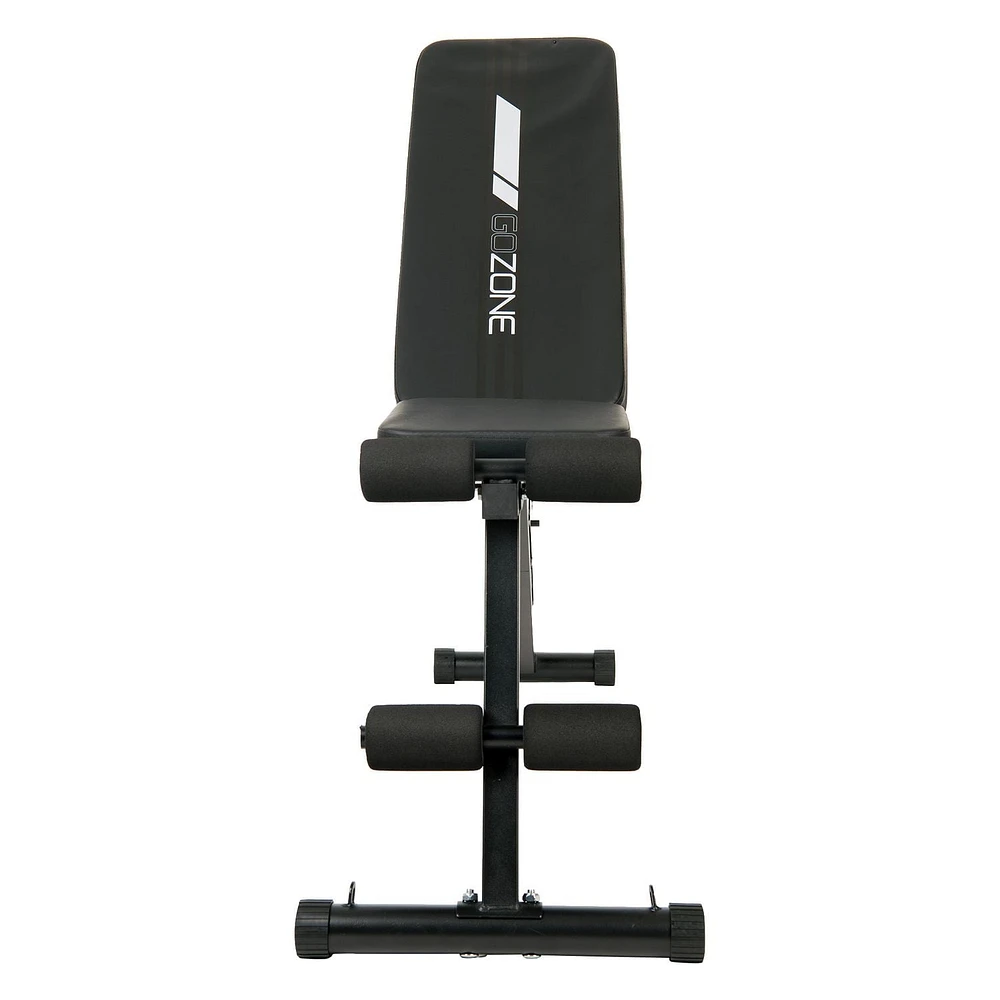 Banc de musculation pliable avec bandes de résistance GoZone – Noir Barre cheville rembourrée