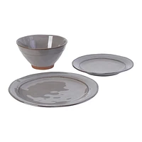 Gibson Elite Terranea 12 Piece Dinnerware Set, Grey, Terracotta