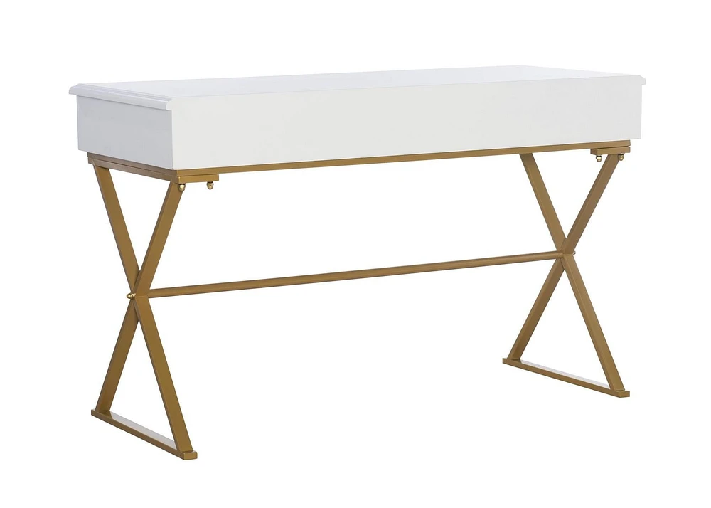 Parker White and Gold Campaign Desk