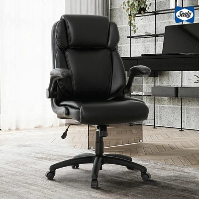 Sealy® Winthrop Chaise de bureau haute en similicuir noir