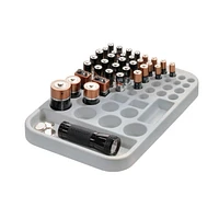 iDesign Gray Eco BPA-Free Recycled Plastic Divided Battery Organizer Insert - 7.6" x 11.1" x 1"