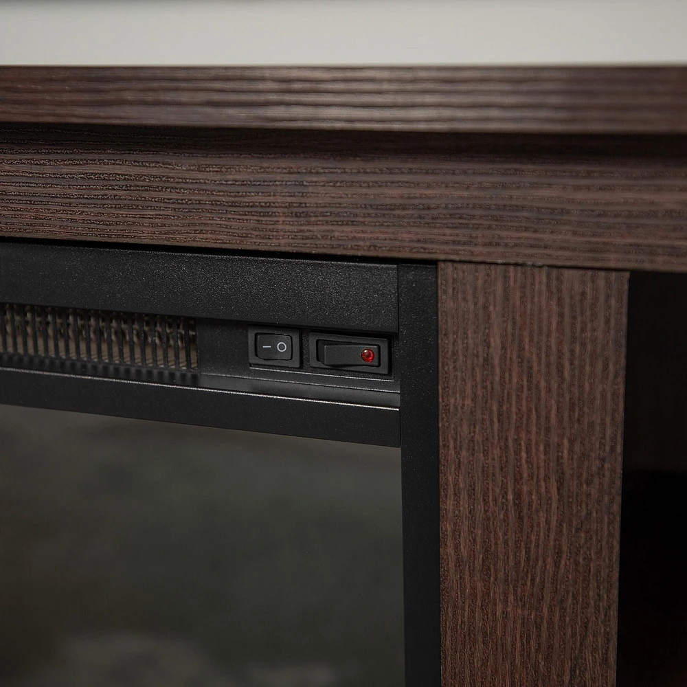 Manor Park Minimal Farmhouse Fireplace TV Stand for TV's up to 64"- Multiple Finishes