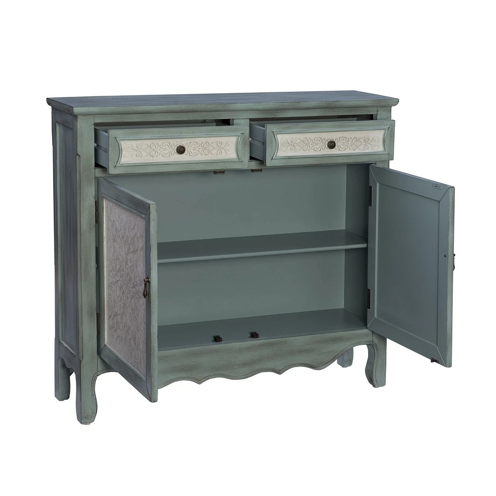 Console Maggie 2 portes, Bleu Antique