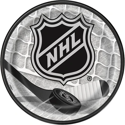 Assiettes à dessert rondes de 7 po de la NHL, 8 unités Les assiettes jetables mesurent 17,1 cm