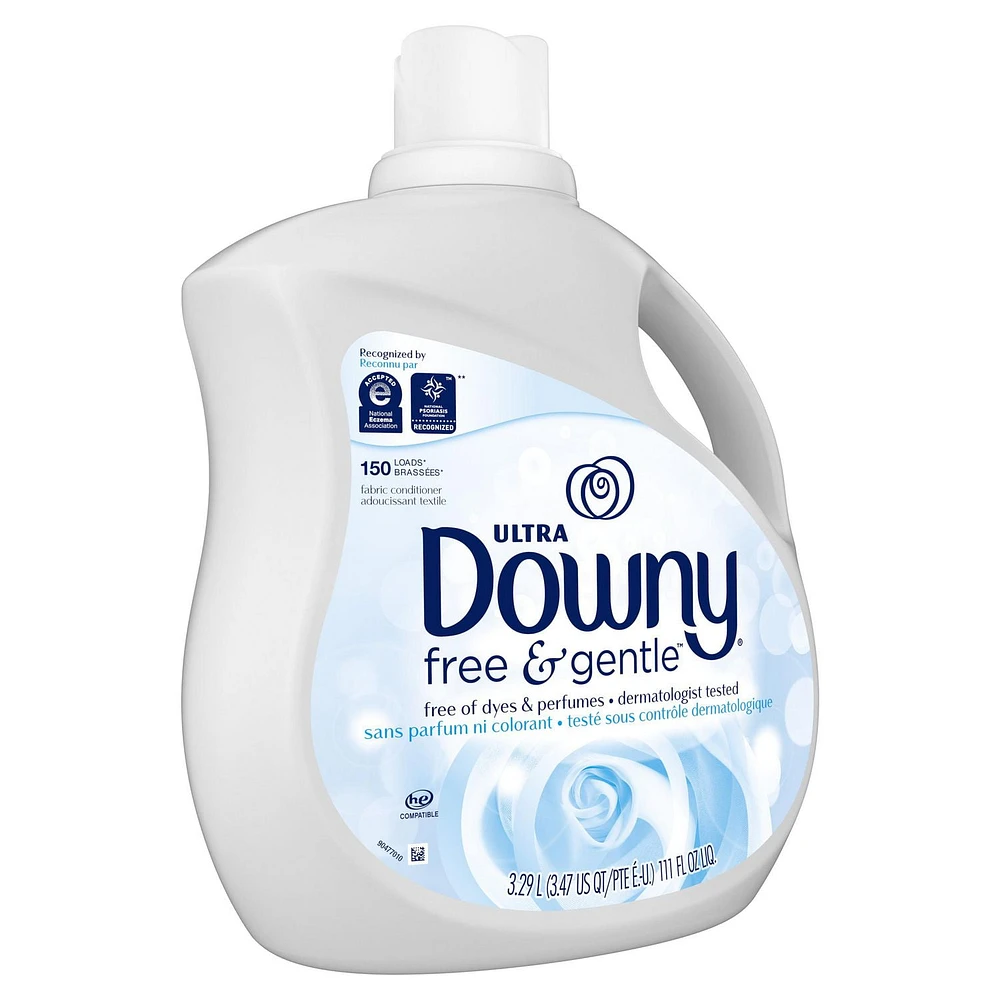 Downy Ultra Free & Gentle Laundry Liquid Fabric Softener (Fabric Conditioner), Hypoallergenic, 3.29L